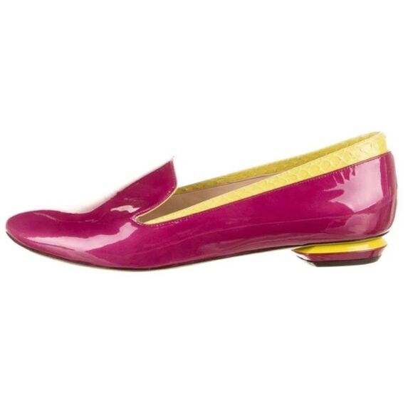 Nicholas Kirkwood Rare Neon Patent Leather Loafers Size 38 - Picture 1 of 11